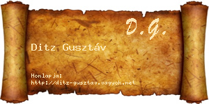 Ditz Gusztáv névjegykártya